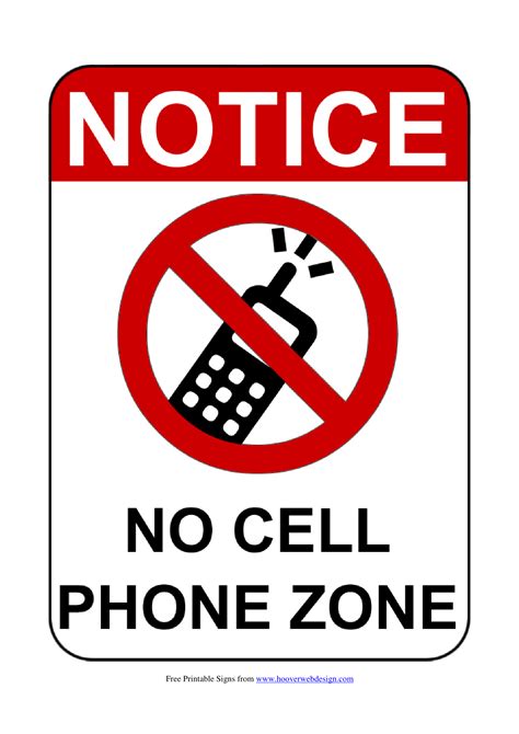 No Cell Phone Sign Printable